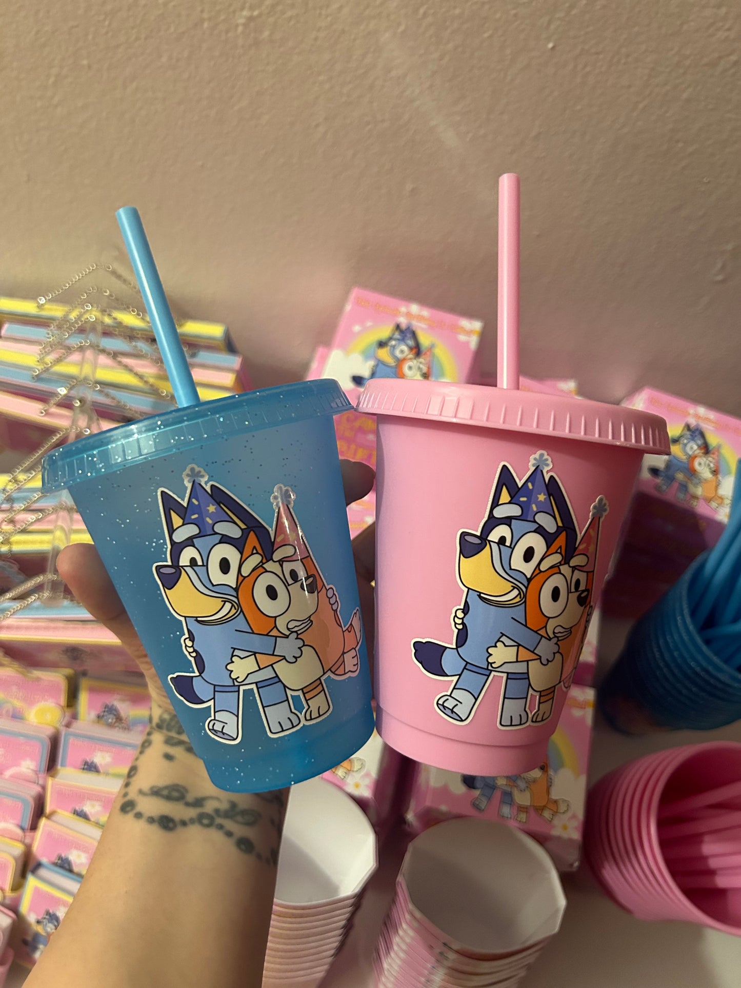 Custom Cups With Lids & Straws