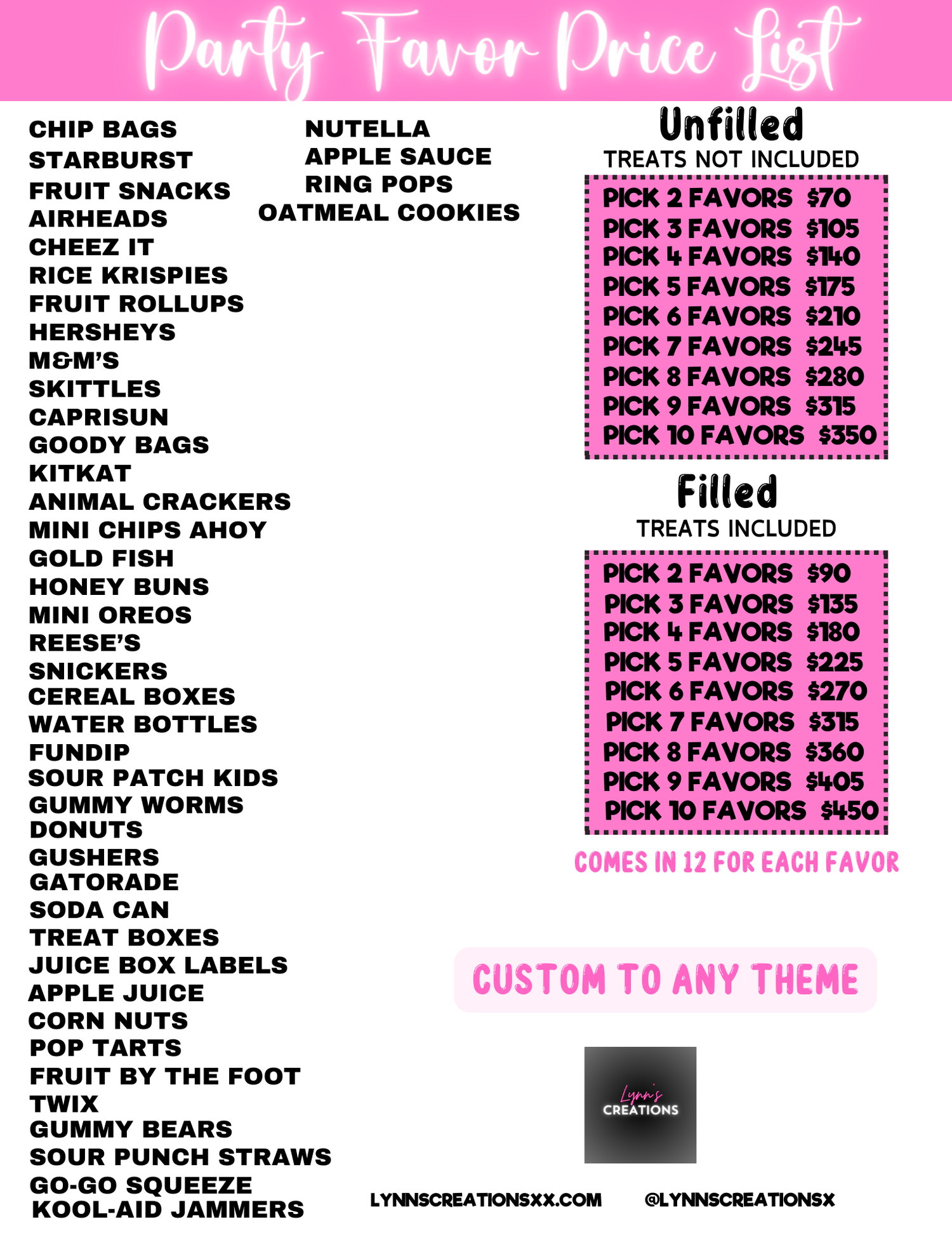 Party Favor Treat Package